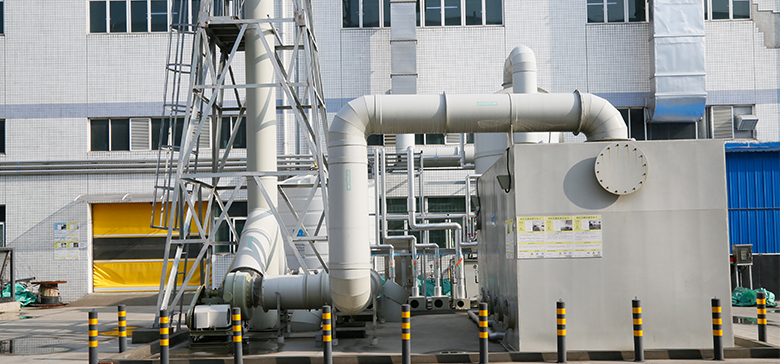 無錫某電子公司6000m3/h噴淋塔+生物除臭工程